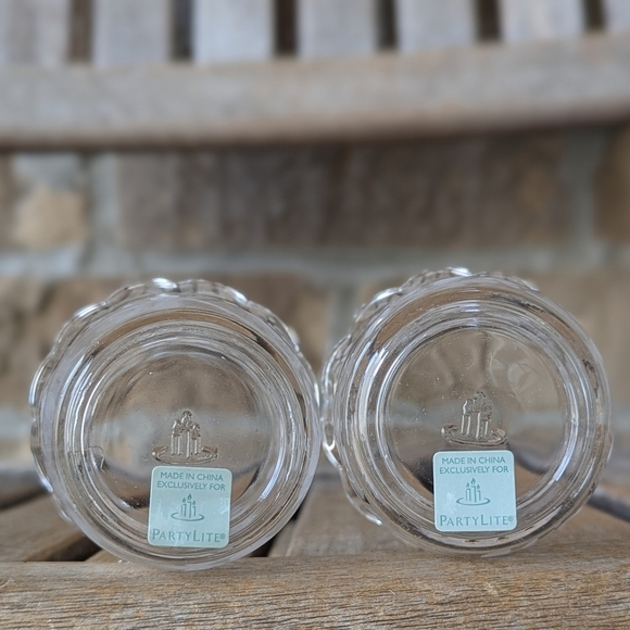 Partylite Herbal Spring Etched Votive Holder Pair Retired NIB P8469 - Picture 4 of 10